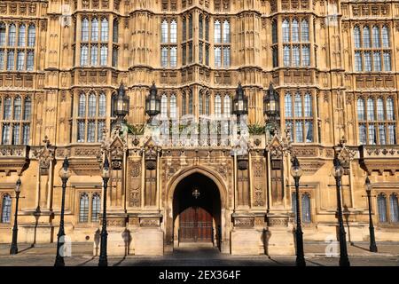 Palazzo di Westminster a Londra. Architettura britannica. Foto Stock