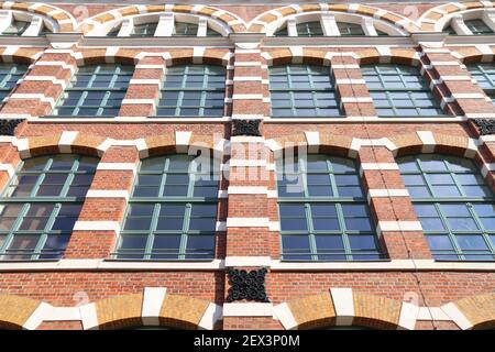 Distretto di Plagwitz nella città di Lipsia in Sassonia, Germania. Ex edificio industriale riproposto. Foto Stock