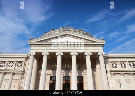 Bucarest città, Romania. Sala concerti Romanian Athenaeum (Ateneul Roman). Foto Stock