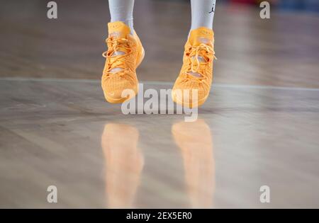 Podgorica, Montenegro. 20 febbraio 2021. Le scarpe di Yakuba Ouattara. Credit: Nikola Krstic/Alamy Live News Foto Stock