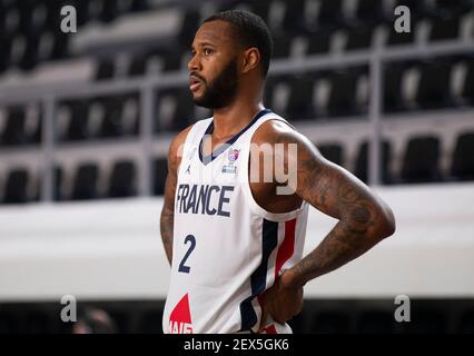 Podgorica, Montenegro. 20 febbraio 2021. Amath M'Baye della Francia reagisce. Credit: Nikola Krstic/Alamy Live News Foto Stock