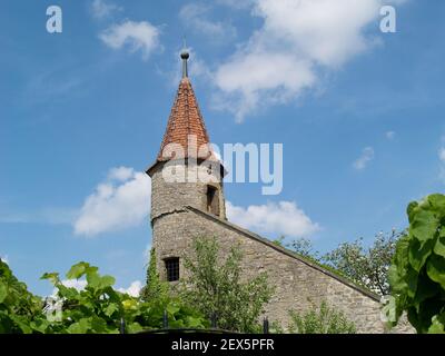 Mura cittadine a Uffenheim, Germania Foto Stock