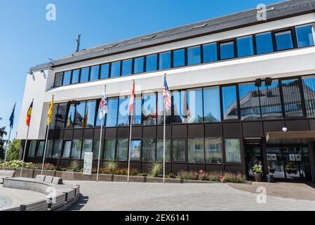 Centro storico e municipio di Sankt Vith, Belgio orientale Foto Stock