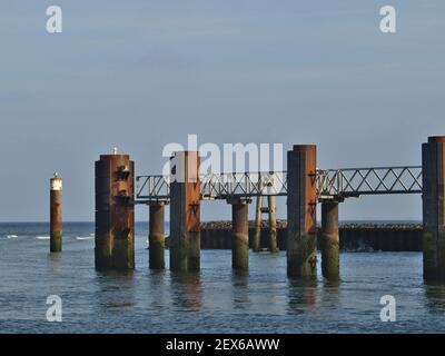 Ingresso del porto di Wittduen su Amrum, Germania Foto Stock