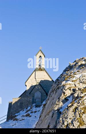 Wendelsteinkircherl, chiesa sul Wendelstein, baviera, chiesa sulla roccia, baviera Foto Stock