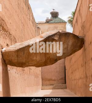 Marocco, Marrakech, Palais El Badii, che significa (l'incomparabile palazzo), commissionato dal sultano arabo Saadian Ahmad al-Mansur Foto Stock