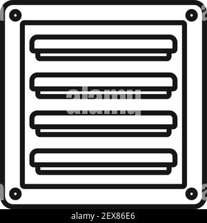 Icona di ventilazione in metallo, stile contorno Illustrazione Vettoriale