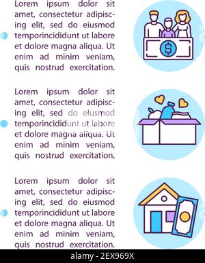 Icona del concetto di vantaggi individuali con testo Illustrazione Vettoriale