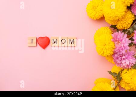 Fiori in legno- I love Mom