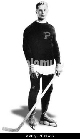 Hobey Baker, membro della squadra di hockey dei Princeton University Tigers. Foto Stock