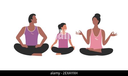 Esercizi di fitness per famiglie Illustrazione Vettoriale