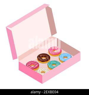 Set di ciambelle colorate smaltate Illustrazione Vettoriale