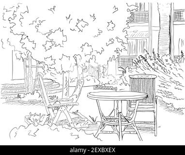 Cafe in giardino Foto Stock