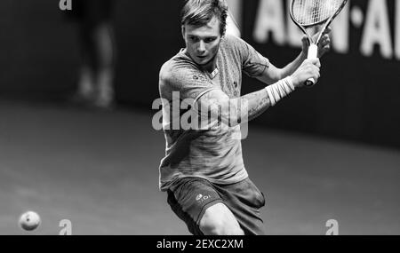 Rotterdam, Paesi Bassi, 4 marzo 2021, torneo mondiale di tennis ABNAMRO, Ahoy, seconda partita: Alexander Bublik (KAZ).Foto: www.tennisimages.com/ Foto Stock