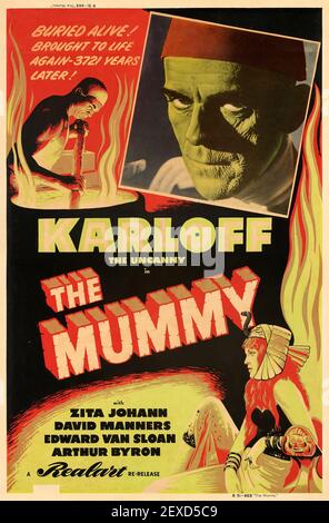 L'impresa della mamma. Boris Karloff e Zita Johann. Poster/poster di film horror vecchio e vintage. 1932. Foto Stock