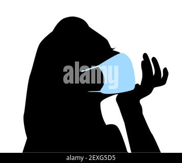 Donna in una maschera medica. Illustrazione vettoriale Illustrazione Vettoriale