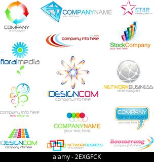 Set di vettore aziendale Logo templates Foto Stock