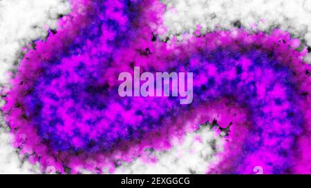 Pittura astratta con sfondo scuro. Pennellate bianche, rosa e viola. Texture marmo. Colori dell'inchiostro con alcol. 4K. Viola. Rosa. Foto Stock