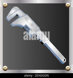 Immagine vettoriale di una chiave regolabile Foto Stock