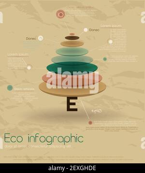 Vintage infografico eco con abete. Foto Stock