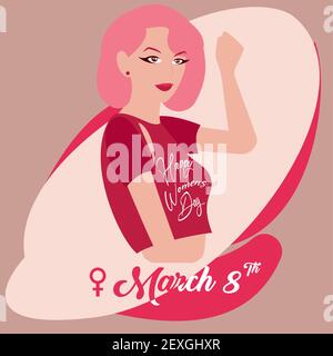 Carta Happy Womens Day Illustrazione Vettoriale