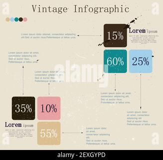 Infografico retrò con frecce di inchiostro. Foto Stock