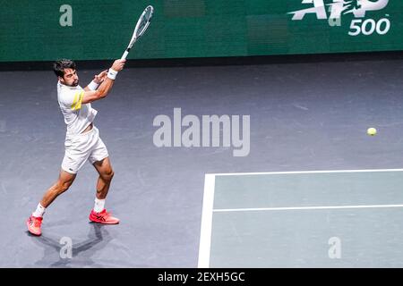 ROTTERDAM, PAESI BASSI - 4 MARZO: Jeremy Chardy di Francia durante la sua partita contro David Goffin del Belgio nel 48° torneo di tennis del mondo ABN AMRO Foto Stock