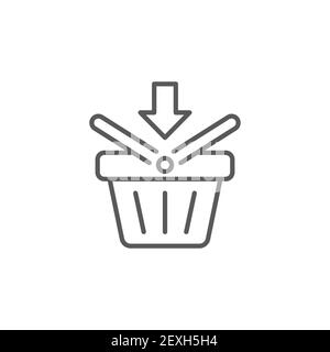 icona del carrello, colore, linea, simbolo vettoriale, pittogramma lineare isolato su bianco. Simbolo, illustrazione del logo Illustrazione Vettoriale