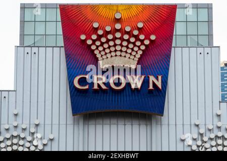 L'esterno del Crown Casino a Melbourne, Victoria, Australia Foto Stock