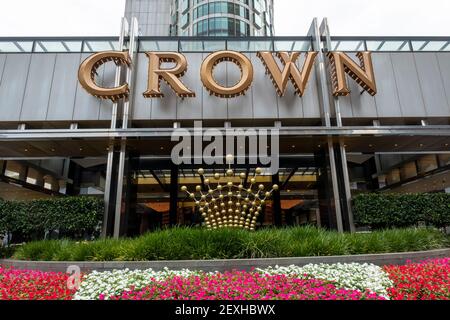 L'esterno del Crown Casino a Melbourne, Victoria, Australia Foto Stock