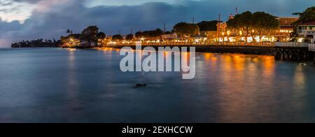 The Lights of Front Street on Lahaina Bay, Lahaina, Maui, Hawaii, USA Foto Stock