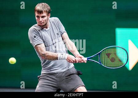 ROTTERDAM, PAESI BASSI - 4 MARZO: Alexander Bublik Kazakhstan durante la sua partita contro Tommy Paul degli Stati Uniti nel 48° ABN AMRO World Tennis T Foto Stock