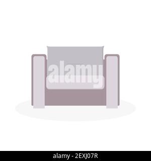 Un'accogliente sedia viola. Un elemento interno. Illustrazione vettoriale piatta Illustrazione Vettoriale
