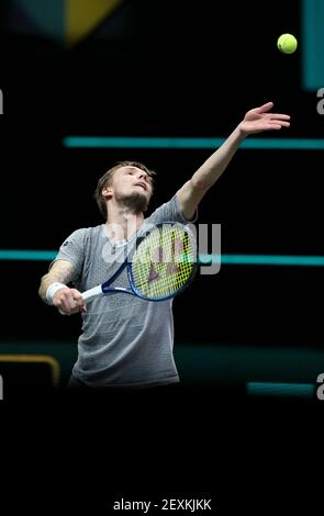 Alexander Bublik del Kazakhstan durante il giorno 3 del 48° torneo mondiale di tennis ABN AMRO, un torneo ATP Tour 500 il 3 marzo 2021 al Rotterdam Ahoy di Rotterdam, Paesi Bassi - Foto Jean Catuffe / DPPI Foto Stock