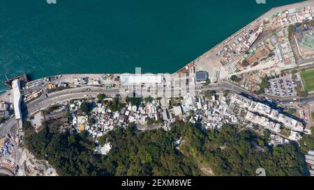 Il villaggio di Cha Kwo Ling, descritto come uno degli ultimi villaggi di squatter in Hong Kong ha una popolazione di circa 2,400 abitanti. Foto Stock