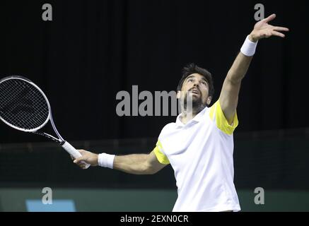 Rotterdam, Paesi Bassi. 03 marzo 2021. Jeremy Chardy di Francia durante il giorno 3 del 48° torneo mondiale di tennis ABN AMRO, un torneo ATP Tour 500 il 3 marzo 2021 al Rotterdam Ahoy di Rotterdam, Paesi Bassi - Foto Jean Catuffe/DPPI/LiveMedia Credit: Paola Benini/Alamy Live News Foto Stock