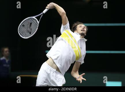 Rotterdam, Paesi Bassi. 03 marzo 2021. Daniil Medvedev della Russia durante il giorno 3 del 48° torneo mondiale di tennis ABN AMRO, un torneo ATP Tour 500 il 3 marzo 2021 al Rotterdam Ahoy di Rotterdam, Paesi Bassi - Foto Jean Catuffe/DPPI/LiveMedia Credit: Paola Benini/Alamy Live News Foto Stock