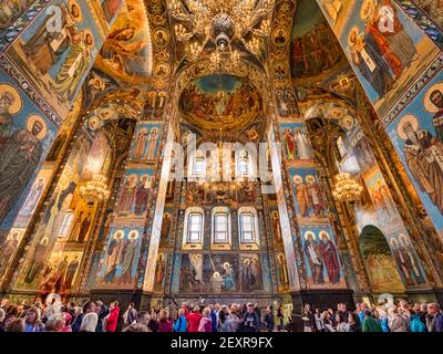 18 settembre 2018: San Pietroburgo, Russia - interno della Chiesa del Salvatore sul sangue versato, così chiamato perché è stato eretto sul luogo dove Foto Stock