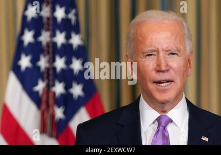 America, 10 Jan 2021:in questa foto ministro americano primo Joe Biden ha mostrato durante la firma di alcuni documenti (fuoco selettivo) Foto Stock
