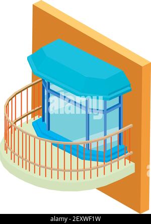 Icona del balcone diversa. Illustrazione isometrica di diverse icone vettoriali per il Web Illustrazione Vettoriale