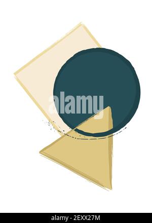 Minimalismo. Poster astratto con forme geometriche. Illustrazione vettoriale. Illustrazione Vettoriale