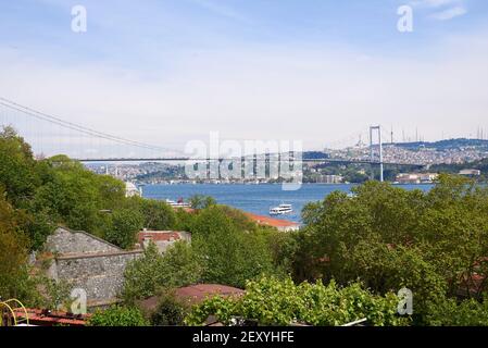 Il Ponte sul Bosforo a Istanbul Foto Stock