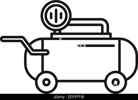 Icona del compressore dell'aria dell'attrezzo, stile del contorno Illustrazione Vettoriale