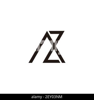 lettera az vettore di logo di linea geometria collegata semplice Illustrazione Vettoriale