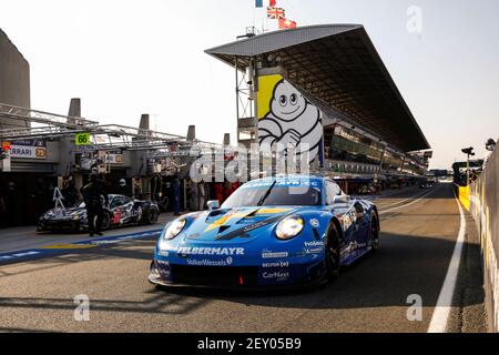 78 Beretta Michele (ita), Felbermayr Jr Horst (aut), Van Slipteren Max (nld), Proton Competition, Porsche 911 RSR, azione durante le sessioni di prove libere della 2020 24 ore di le Mans, 7° appuntamento del Campionato Mondiale FIA Endurance 2019-20 sul circuito des 24 Heures du Mans, Dal 16 al 20 settembre 2020 a le Mans, Francia - Foto DPPI Foto Stock