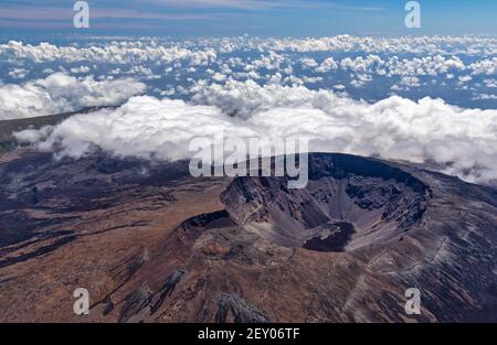 Veduta aerea del vulcano Piton de la Fournaise sull'isola la Reunion Foto Stock