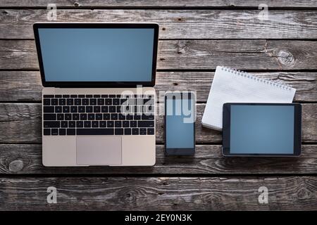 Reattivo mockup. Vista superiore Foto Stock