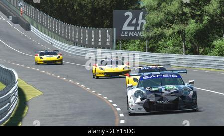 88 Riccardo Pera (ita), Loek Hartog (nld), Michael Francesconi (ita), Kevin van Dooren (nld), Dempsey-Proton Racing, Porsche 911 RSR, azione durante la 24 ore di le Mans Virtual, 24 Heures du Mans Virtuelles, sim racing, dal 12 al 14 giugno, 2020 eseguire sulla piattaforma rFactor 2 - Photo Clément Marin / DPPI Foto Stock