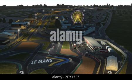 Ambiente, paesaggio durante la 24 ore di le Mans Virtual, 24 Heures du Mans Virtuelles, sim racing, dal 12 al 14 giugno 2020 correre sulla piattaforma rFactor 2 - Foto Clément Marin / DPPI Foto Stock