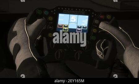 Ambiance, volante, volant durante la 24 ore di le Mans Virtual, 24 Heures du Mans Virtuelles, sim racing, dal 12 al 14 giugno 2020 corrono sulla piattaforma rFactor 2 - Foto Clément Marin / DPPI Foto Stock